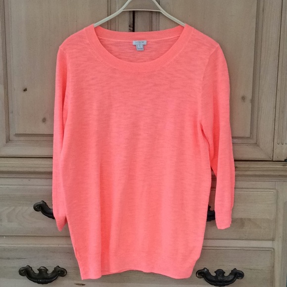 J. Crew Sweaters - NWOT J.Crew 100% Cotton Sweater - Orange Sherbet